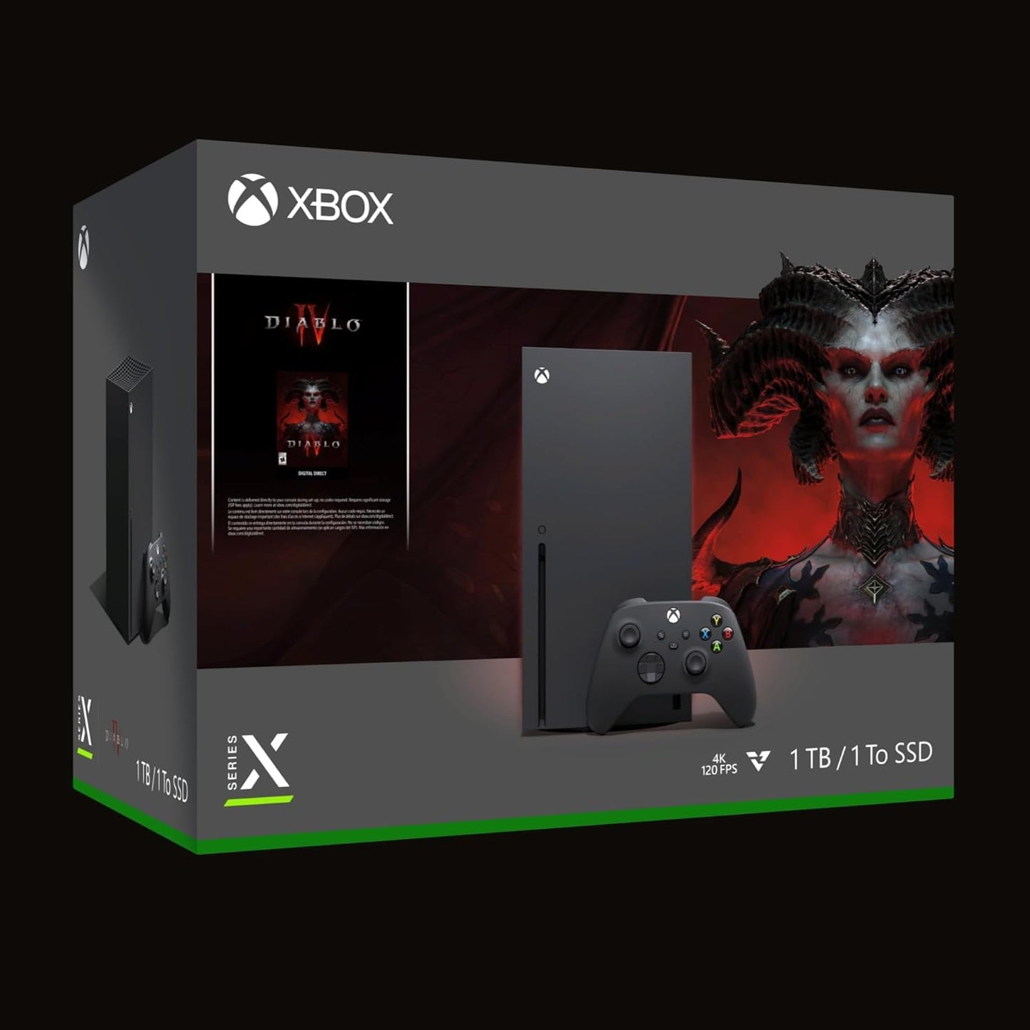 Xbox Series X – Diablo® IV Bundle – Includes Diablo® IV and bonus in-game content – 1TB SSD Gaming Console – 4K Gaming – 4K Streaming – Carbon Black