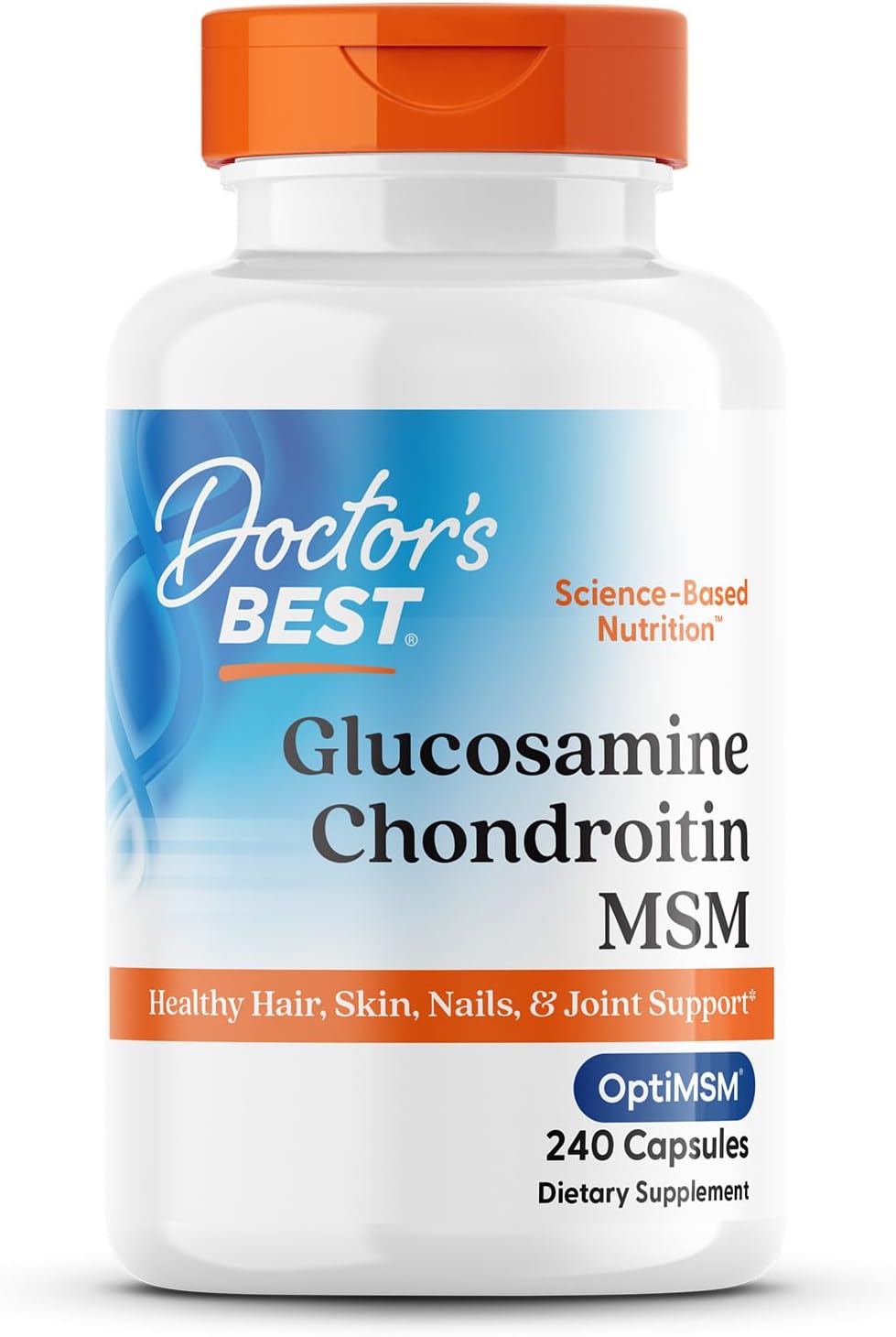 GLUCOSAMINA CONDROITINA MSM 3700 MG 240 CÁPSULAS NO GMO DOCTOR BEST GLUCOSAMINE CHONDROITIN MSM