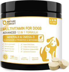 MULTIVITAMINAS PARA PERROS 12 EN 1 961 MG 120 MASTICABLES SIN GMO NATURE TARGET