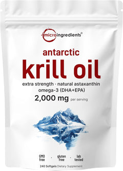 ANTARTIC KRILL OIL 2,000 MG MICROINGREDIENTS 240 CÁPSULAS BLANDAS NO GMO