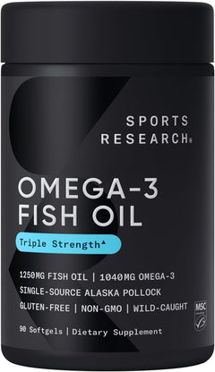 FISH OIL OMEGA 3 1,250 MG CON EPA 690 MG Y DHA 260 MG 90 CÁPSULAS BLANDAS SPORTS RESEARCH