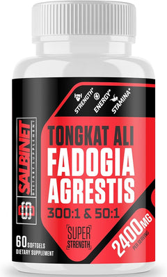 TONGKAT ALI FADOGIA AGRESTIS 300:1 2400 MG 60 CAPSULAS BLANDAS NO GMO SALBBINET