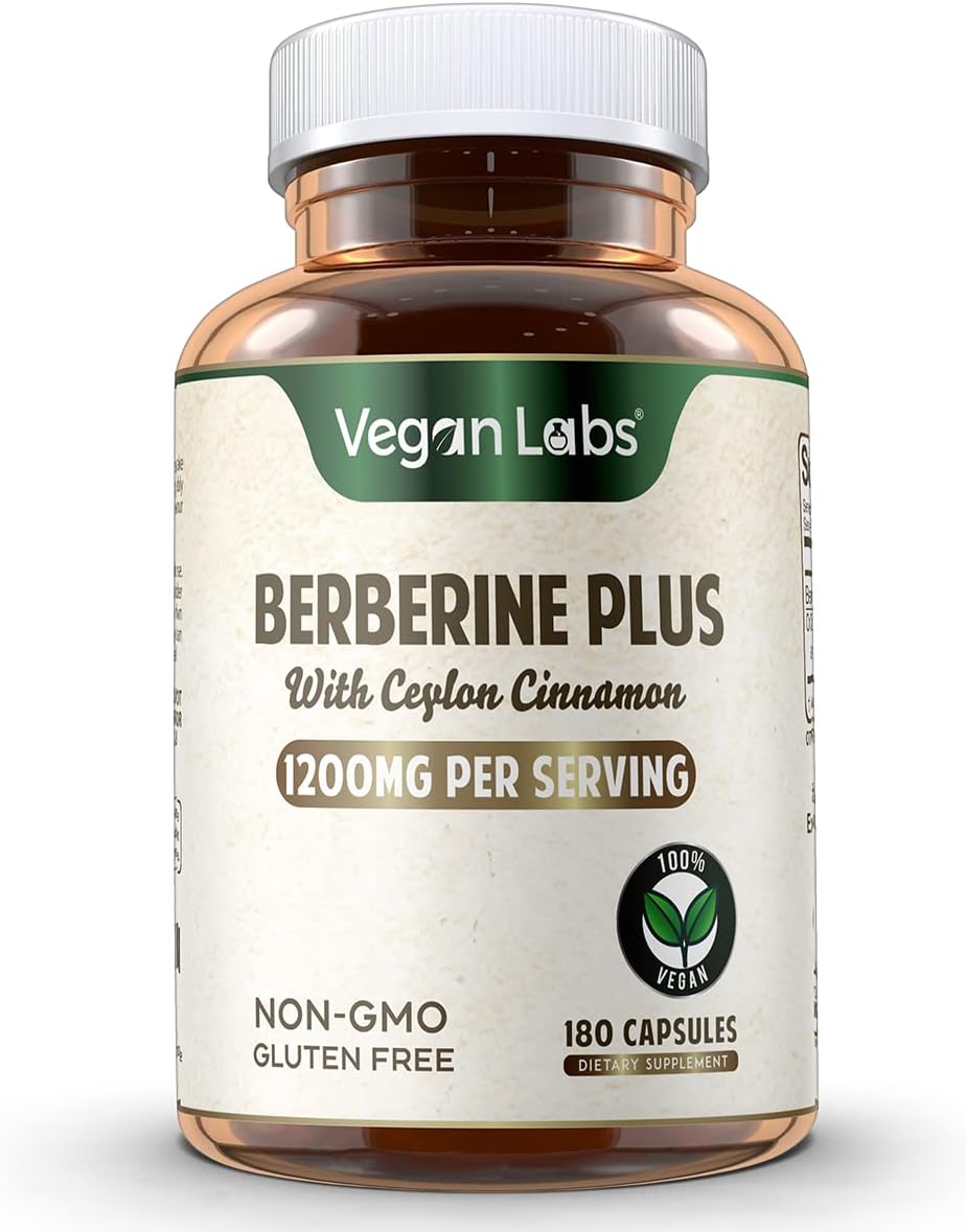 BERBERINA  1200 MG CON CANELA DE CEYLAN 200 MG 180 CAPSULAS VEGANO SIN GMO VEGAN LABS