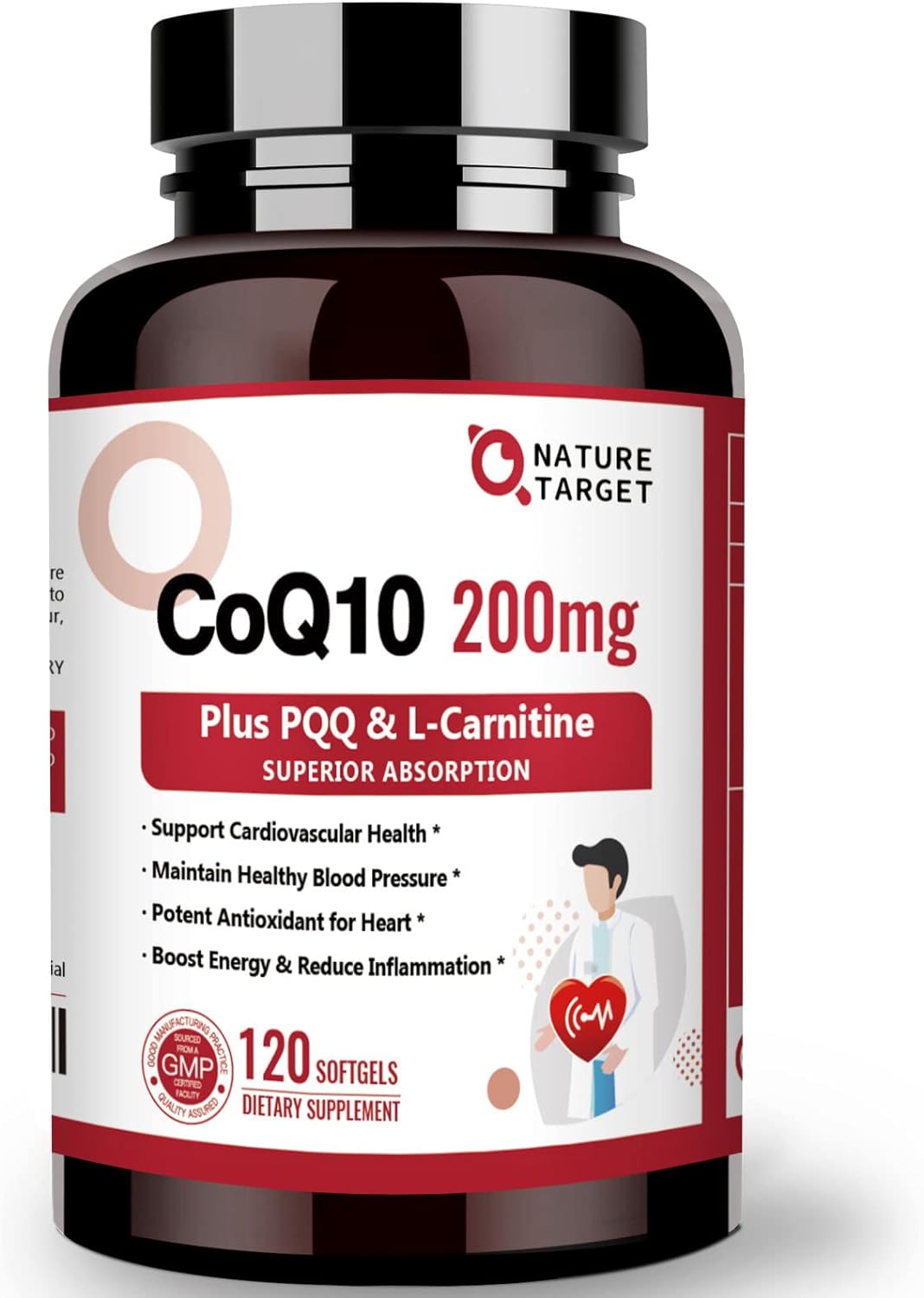 COENZIMA Q10 200 MG UBIQUINOL COQ10 120 CAPSULAS BLANDAS SIN GMO NATURE TARGET