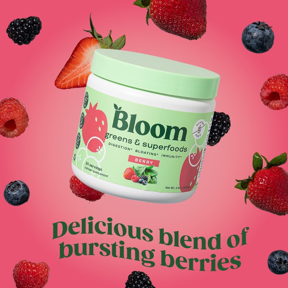 BLOOM GREENS & SUPER FOOD 3,621 MG 180GR POLVO SABOR BERRY