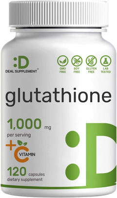 GLUTATIÓN 1000 MG CON VITAMINA C 500 MG DEAL 120 CAPSULAS SIN GMO