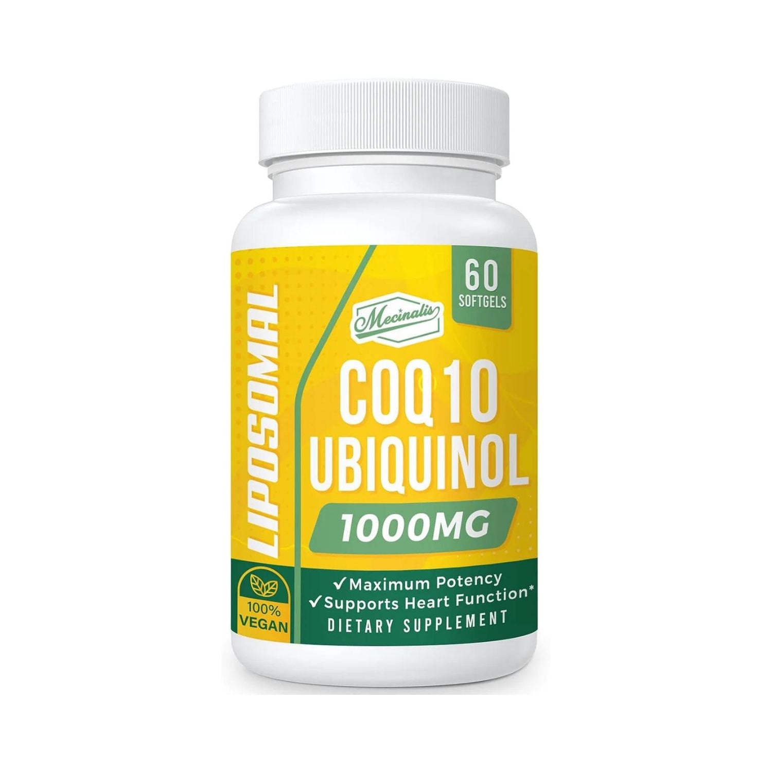 COENZIMA Q10 UBIQUINOL LIPOSOMAL 1000 MG 60 CAPSULAS BLANDAS SIN GMO VEGANO MECINALIS