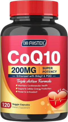 COQ 10 CON SHILAJIT + PQQ 200 MG 120 CÁPSULAS NO GMO VEGAN DR FOSTER