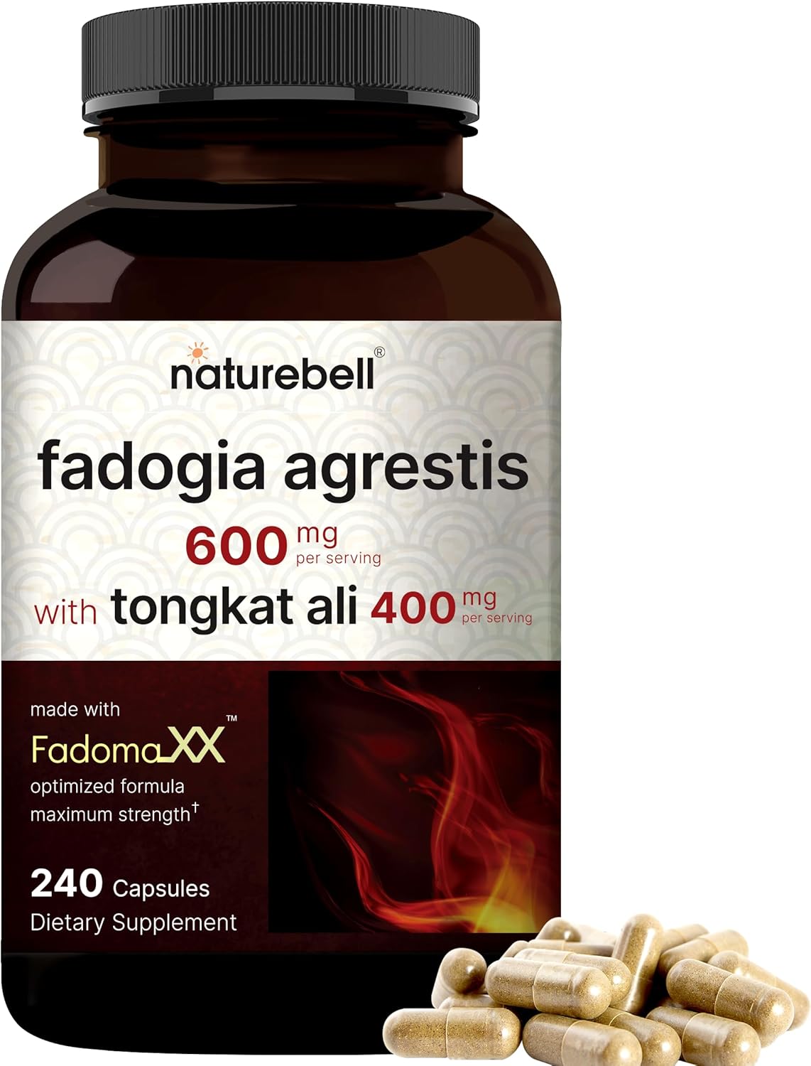 AGRESIS DE FADOGY 600 MG + TONGKAT ALI 400 MG NATUREBELL 240 CAPSULAS NO GMO FADOGY AGRESTIS