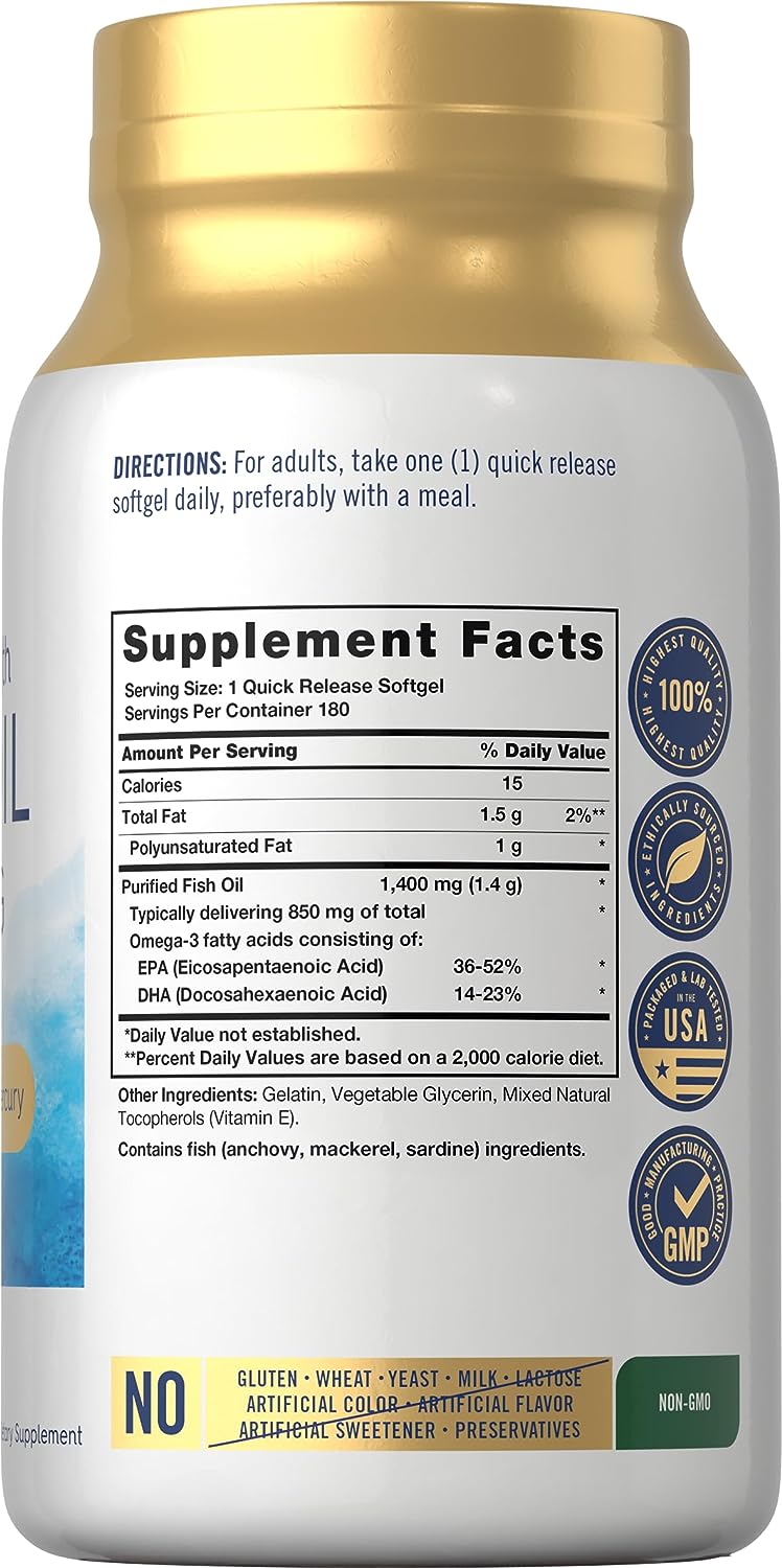 FISH OIL OMEGA 3 CARLYLE 1,400 MG 180 CAPSULAS BLANDAS