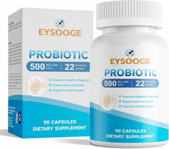 PROBIOTICOS * PREBIOTICOS 500 BILLONES CFU 22 CEPAS EYSOOGE 90 CAPSULAS VEGANO NO GMO