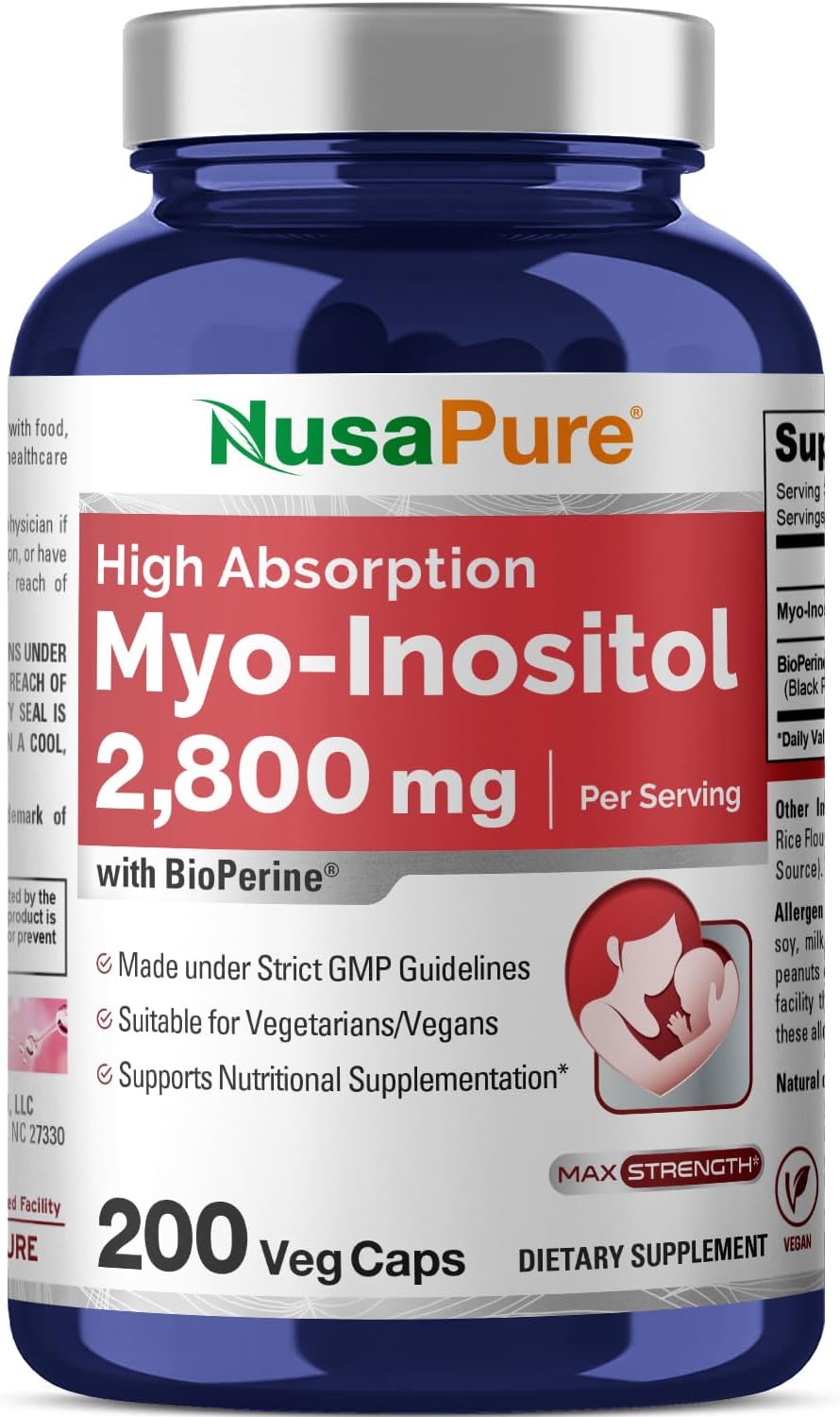 MYO INOSITOL + BIOPERINE NUSAPURE 2800 MG 200 CAPSULAS