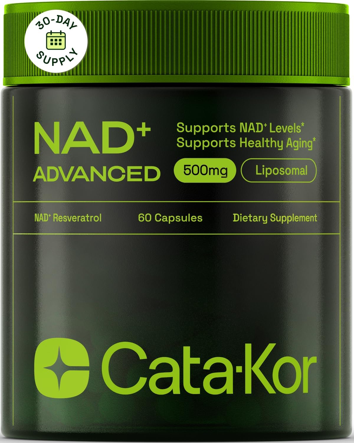 NAD + RESVERATROL LIPOSOMAL CATAKOR 500 MG 60 CAPSULAS VEGANO NO GMO