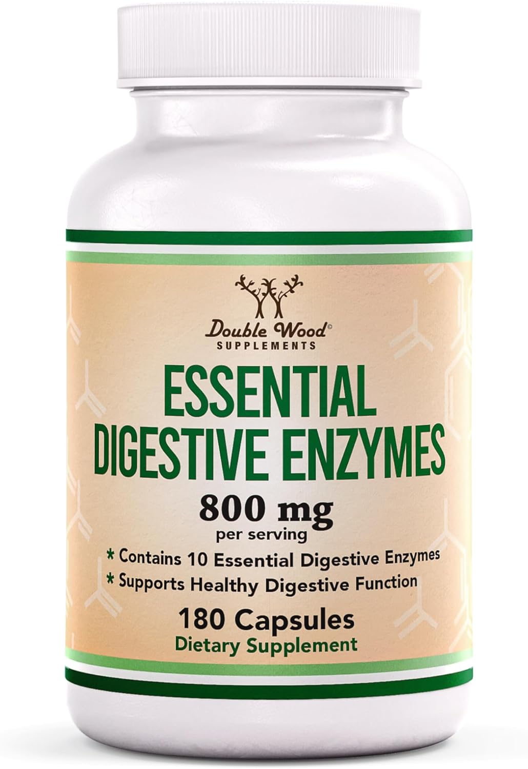 ENZIMAS DIGESTIVAS DOUBLE WOOD 800 MG 180 CÁPSULAS SIN GMO