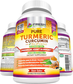 CURCUMA PURA CON BIOPERINA 1950 MG 180 CASPULAS VEGANO HEALTHCARE PURE TURMERIC WITH BIOPERINE