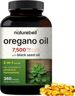 ACEITE DE OREGANO NATUREBELL 7500 MG 360 CAPSAULAS BLANDAS SIN GMO