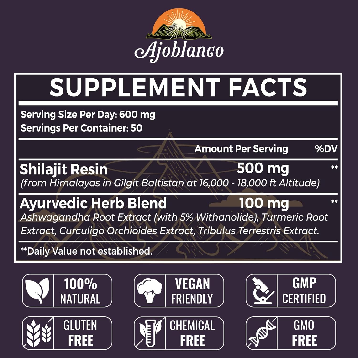 COMPLEJO DE SHILAJIT 600 MG 30 GR GEL VEGANO AJOBLANCO