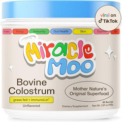 COLOSTRUM CALOSTRO DE BOVINO 2400 MG 108 GR 60 PORCIONES NO GMO MIRACLE MOO