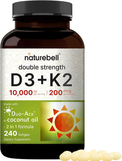 VITAMINA D3 K2 NATUREBELL 10000 IU 200MCG 240 CAPSULAS BLANDAS