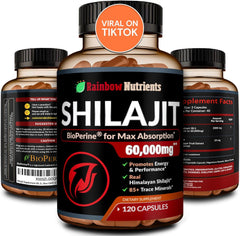 SHILAJIT + BIOPERINA 60,000 MG 120 CÁPSULAS RAINBOW NUTRIENTS