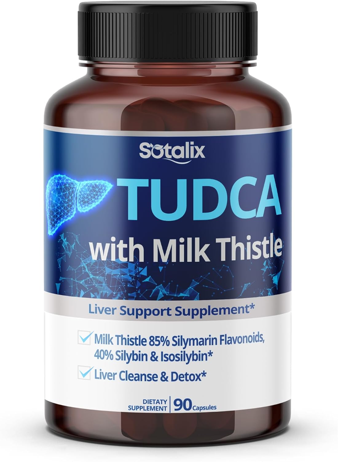 TUDCA + MILK THISTLE 8,700 MG 90 CAPSULAS SIN GMO VEGANO SOTALIX