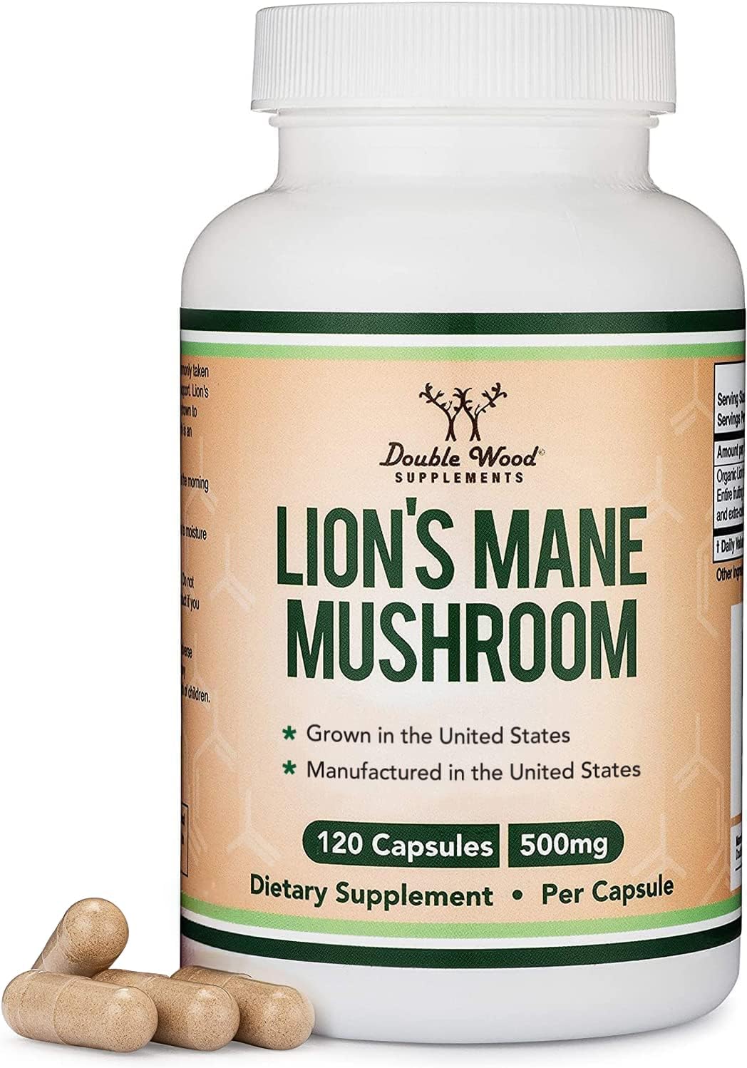 MELENA DE LEON DOUBLE WOOD 500 MG 120 CAPSULAS LIONS MANE