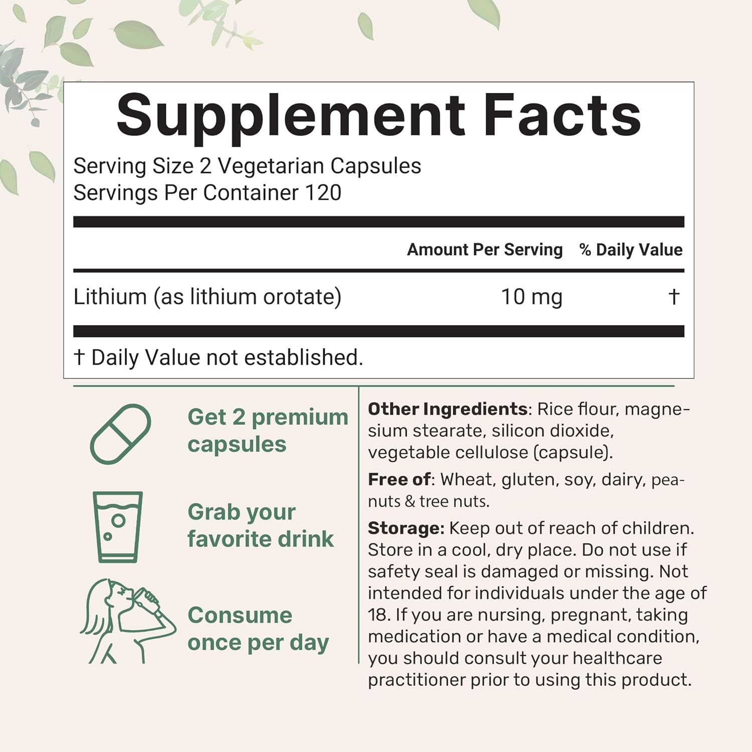 LITHIUM OROTATE 10 MG MICROINGREDIENTS 240 CAPSULAS VEGANO NO GMO