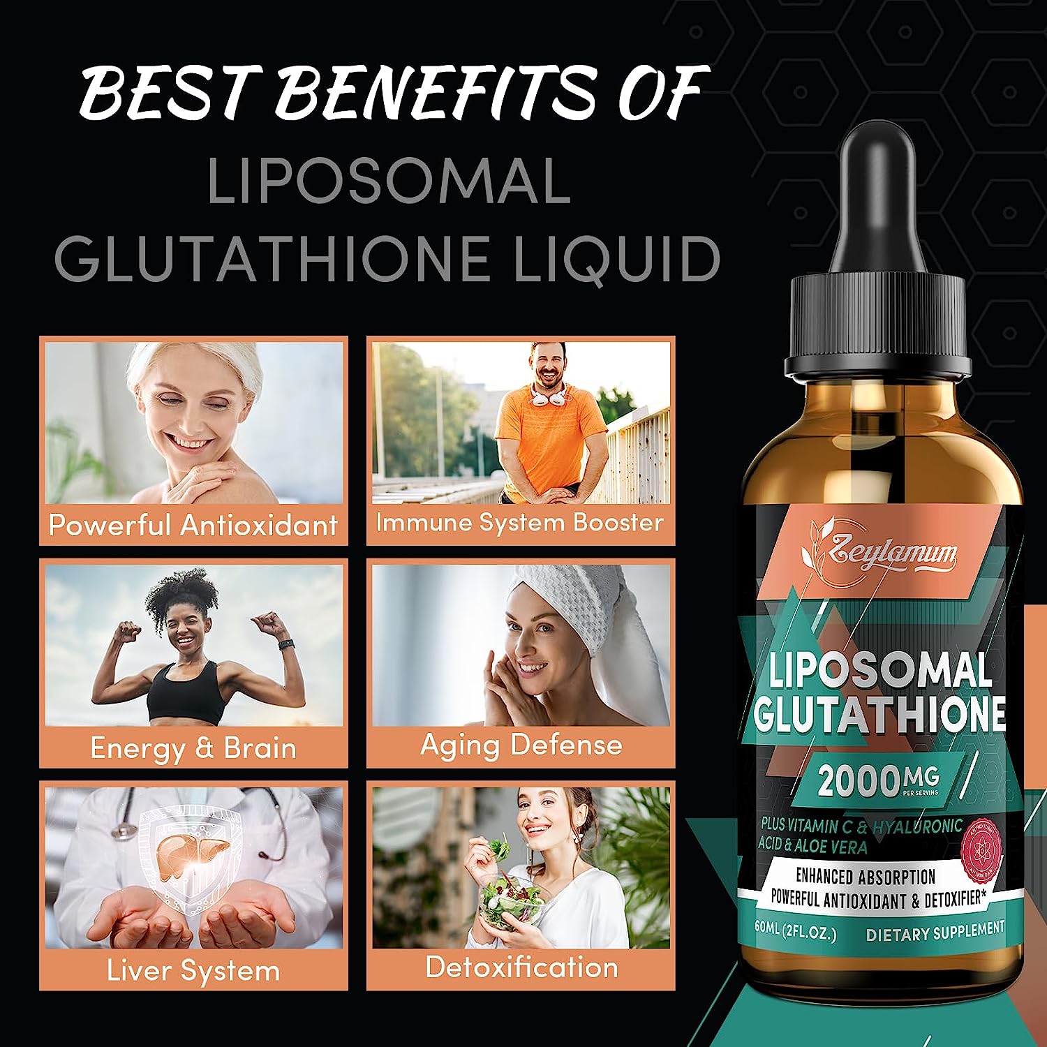 GLUTATION LIPOSOMAL 2000 MG 60 ML SIN GMO ZEYLAMUM GLUTATHIONE Bexo Per GLUTATION LIPOSOMAL 2000 MG 60 ML SIN GMO ZEYLAMUM GLUTATHIONE Bexo Per