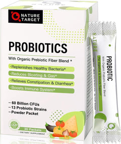 PROBIOTICOS 60 BILLONES CFU NATURE TARGET 30 SOBRES NO GMO