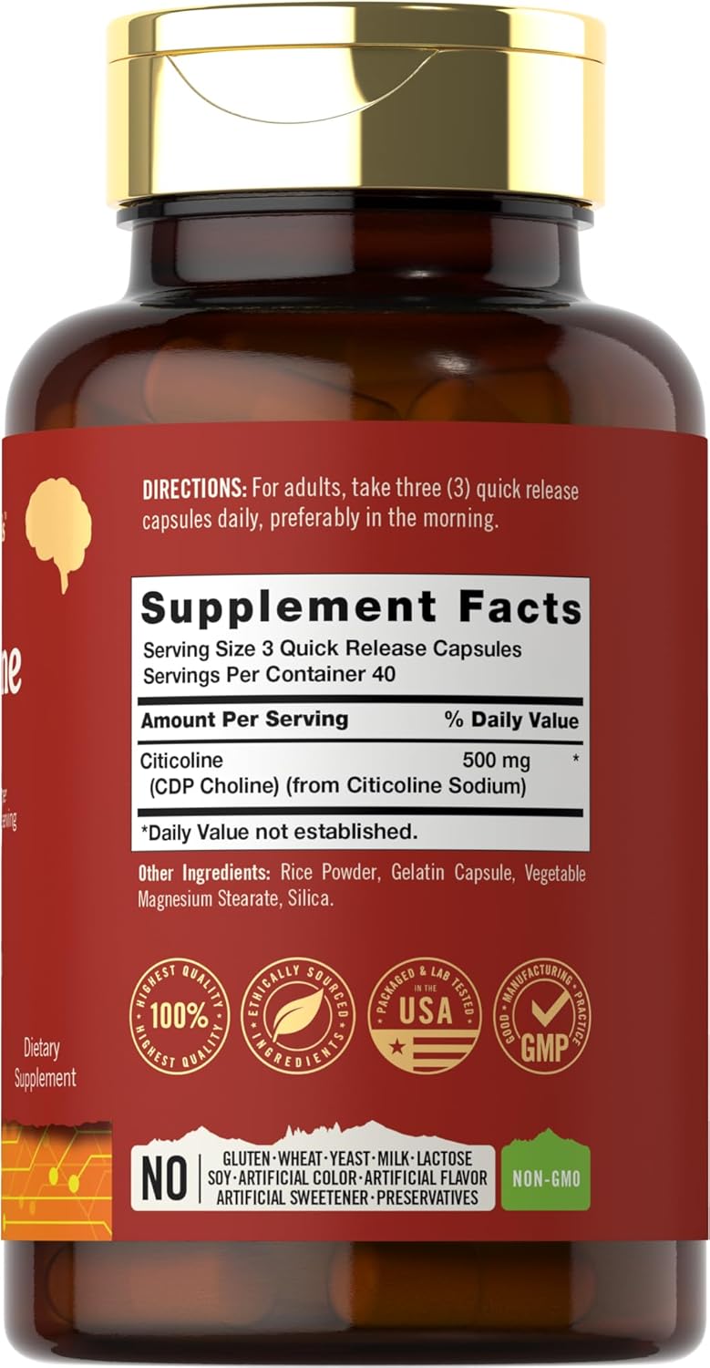 CITICOLINA CDP COLINA 500 MG TAHOE NUTRITIONALS 120 CAPSULAS NO GMO