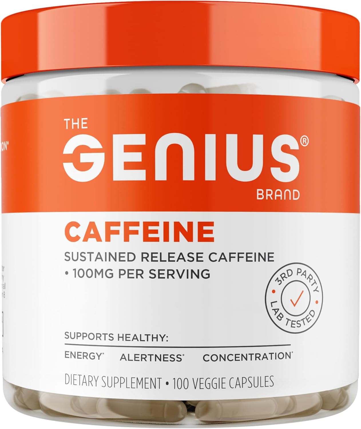 CAFEINA 100 MG THE GENIUS BRAND 100 CAPSULAS VEGETALES