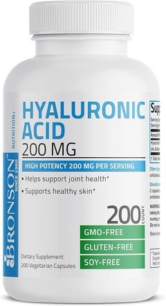 ACIDO HIALURONICO 200 MG 200 CAPSULAS SIN GMO VEGANO BRONSON