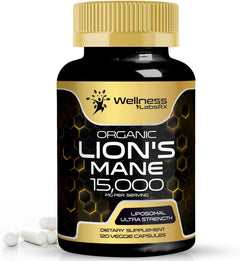 MELENA DE LEÓN LIPOSOMAL 15000 MG 120 CÁPSULAS NO GMO VEGANO WELLNESS LABS LIONS MANE