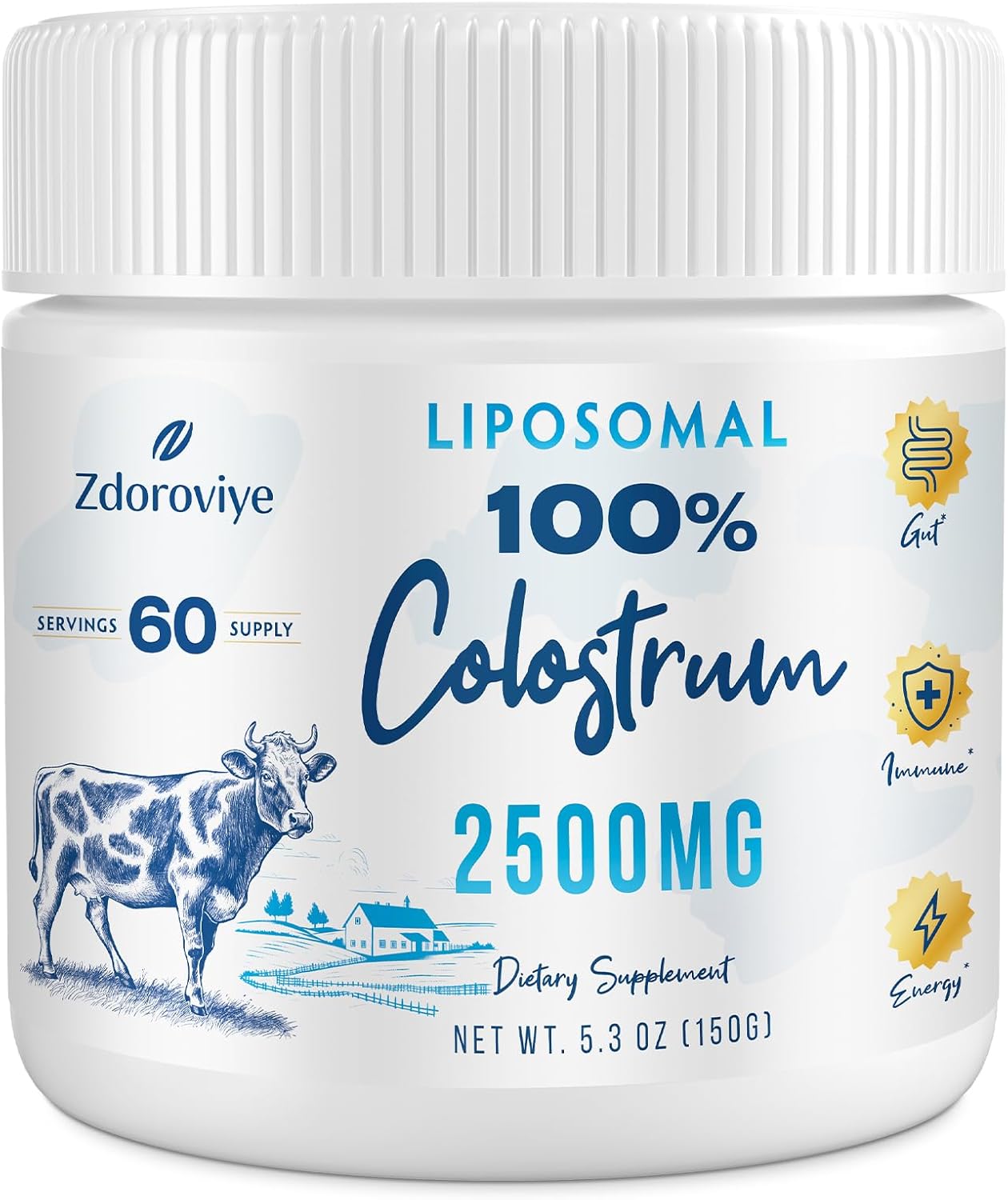 COLOSTRO BOVINO EN POLVO 3000 MG 45%IGG 150 GR KROPPSSUND BOVINE COLOSTRUM