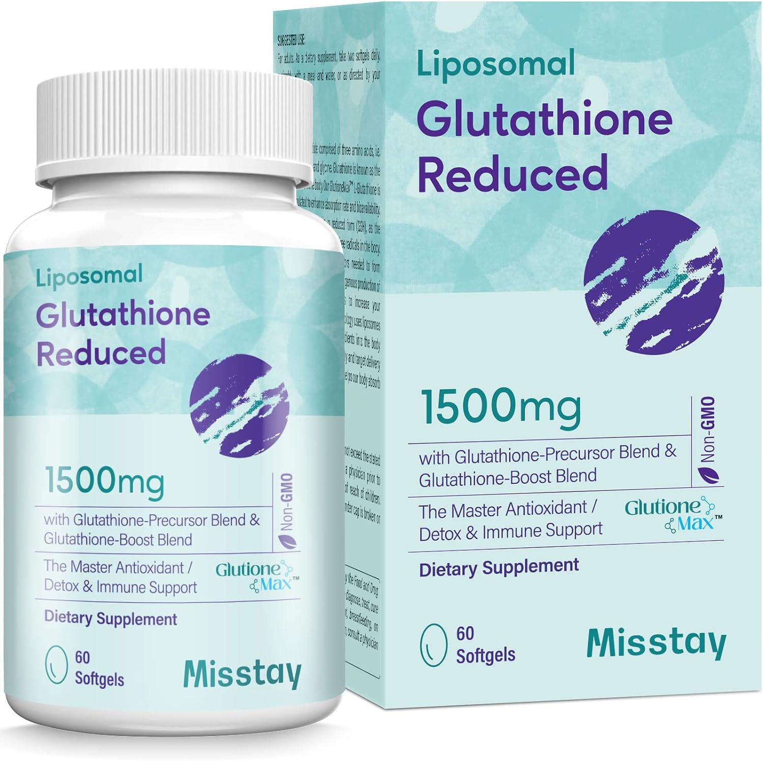 GLUTATION LIPOSOMAL 1500 MG 60 CAPSULAS BLANDAS L-GLUTATHIONE REDUCED MISSTAY