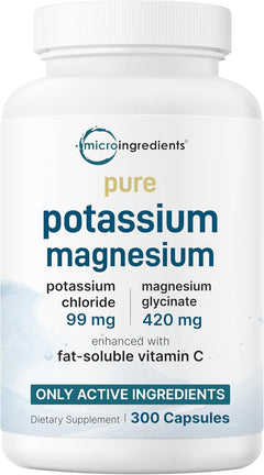 GLICINATO DE MAGNESIO 420MG Y POTASIO MICROINGREDIENTS 300 CAPSULAS NO GMO SIN GLUTEN