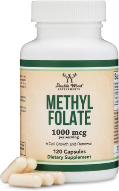 METIL FOLATO DOUBLE WOOD 1000 MCG 120 CÁPSULAS NO GMO METHYL FOLATE