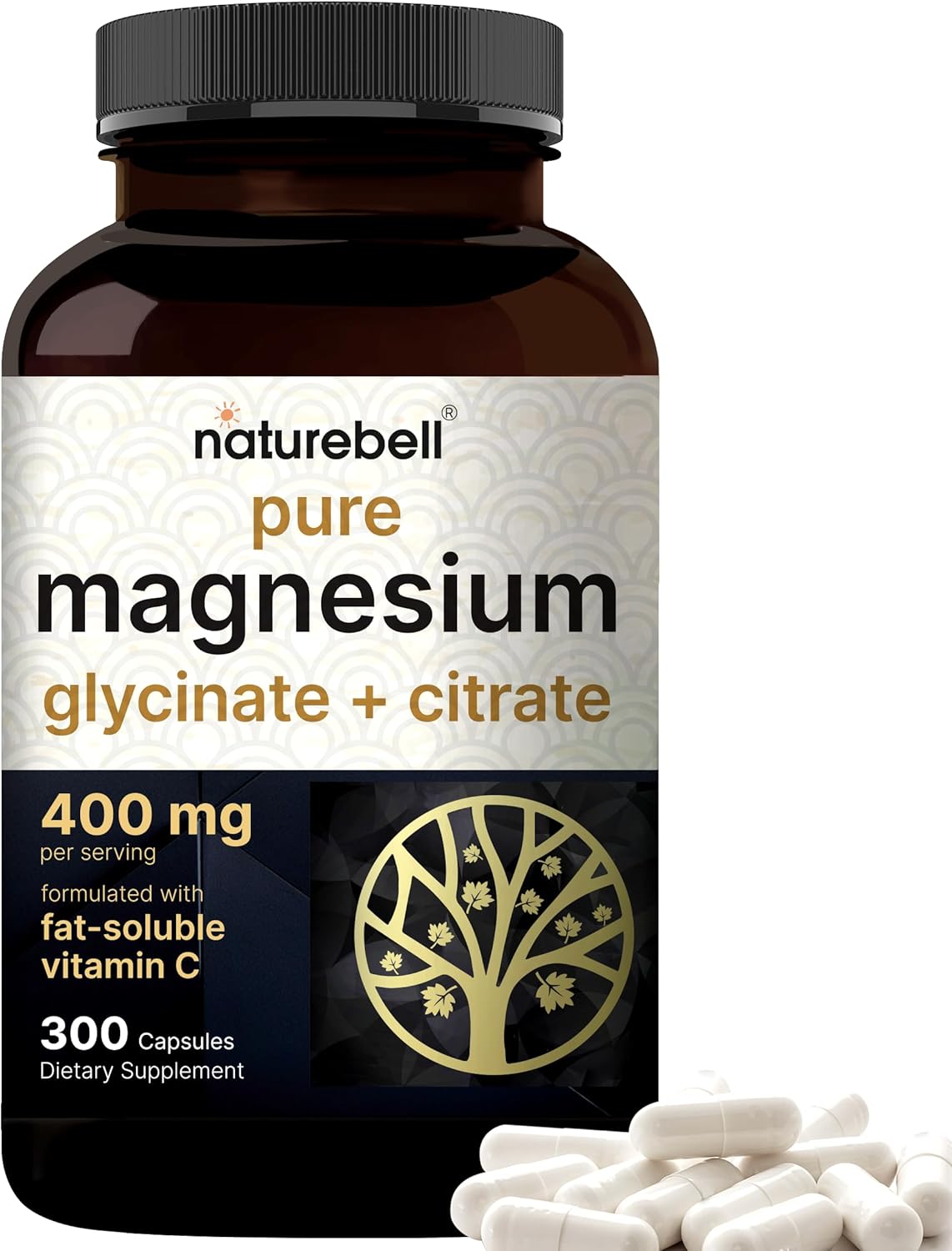 GLICINATO DE MAGNESIO CON CITRATO NATUREBELL 400 MG 300 CAPSULAS NO GMO