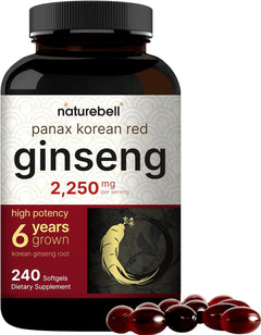 GINSENG ROJO COREANO NATUREBELL 2,250 MG 240 CAPSULAS BLANDAS