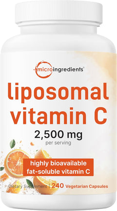 VITAMINA C LIPOSOMAL 2,500 MG MICROINGREDIENTS 240 CAPSULAS VEGETALES NO GMO