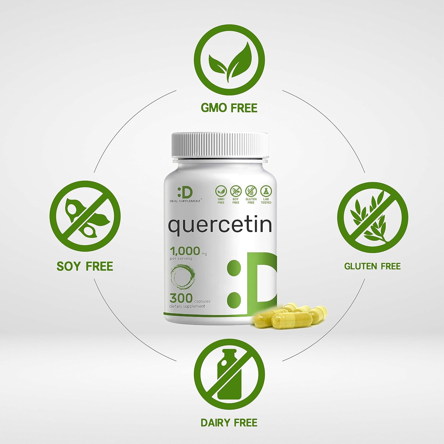 QUERCETINA DEAL 1000 MG 300 CAPSULAS SIN GMO