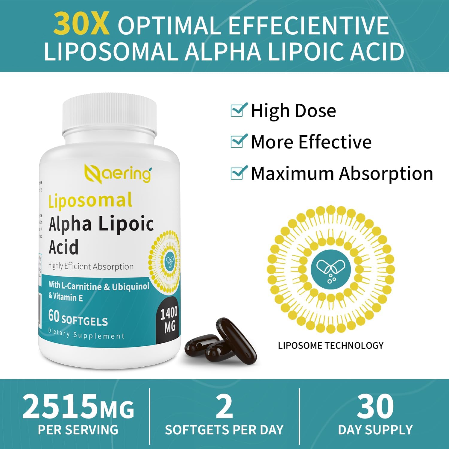ACIDO ALFA LIPOICO LIPOSOMAL 1400 MG CON L CARTININE 1000 MG Y UBIQUIN Bexo Per ACIDO ALFA LIPOICO LIPOSOMAL 1400 MG CON L CARTININE 1000 MG Y UBIQUIN Bexo Per