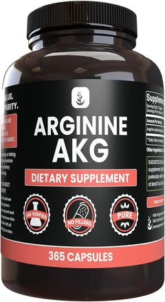 ARGININA AAKG 850 MG 365 CÁPSULAS ARGININE AAKG PURE ORIGINAL INGREDIENTS