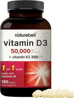 VITAMINA D3 K2 NATUREBELL 50000 IU 200MCG 180 CAPSULAS BLANDAS