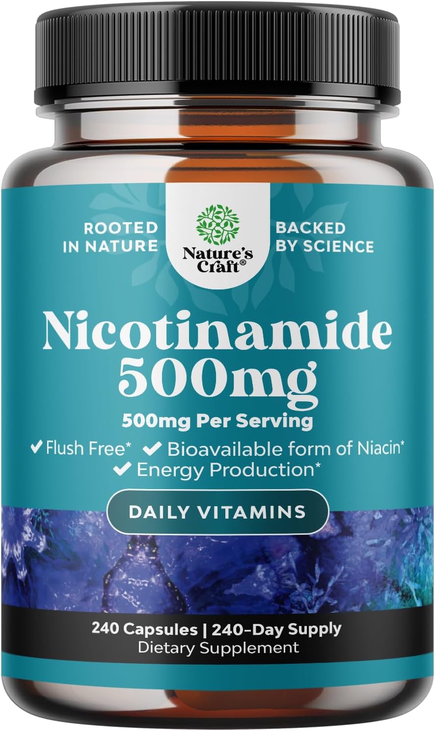 VITAMINA B3 NIACINAMIDA (NICOTINAMIDA) 500 MG 240 CAPSULAS NICACINMIDE (NICOTINAMIDE) NATURES CRAFT
