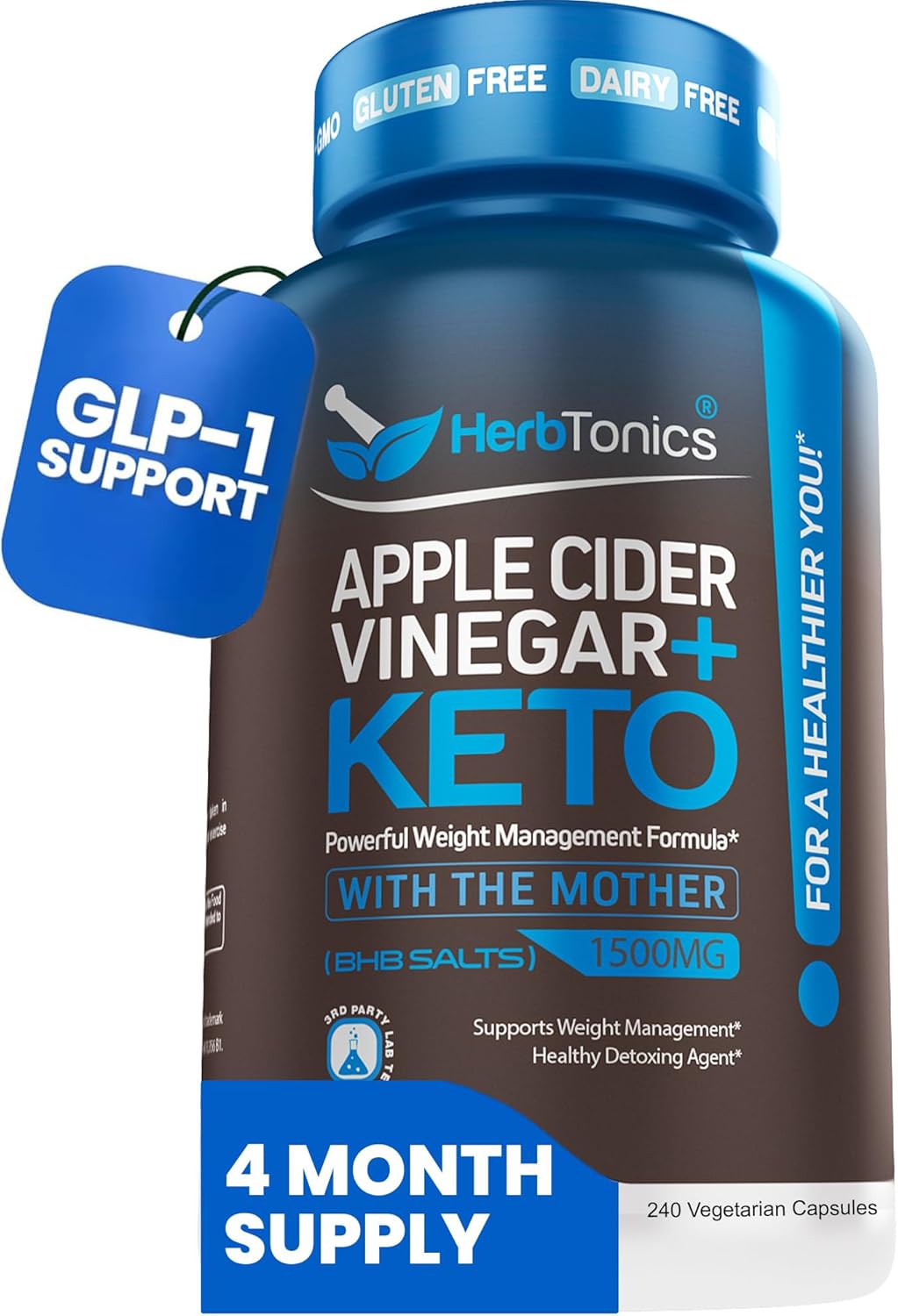KETO ACV 1500 MG HERBTONICS  240 CAPSULAS VEGANO