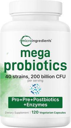 PROBIOTICOS 40 CEPAS 200 BILLONES CFU MICROINGREDIENTS 120 CAPSULAS VEGETALES NO GMO