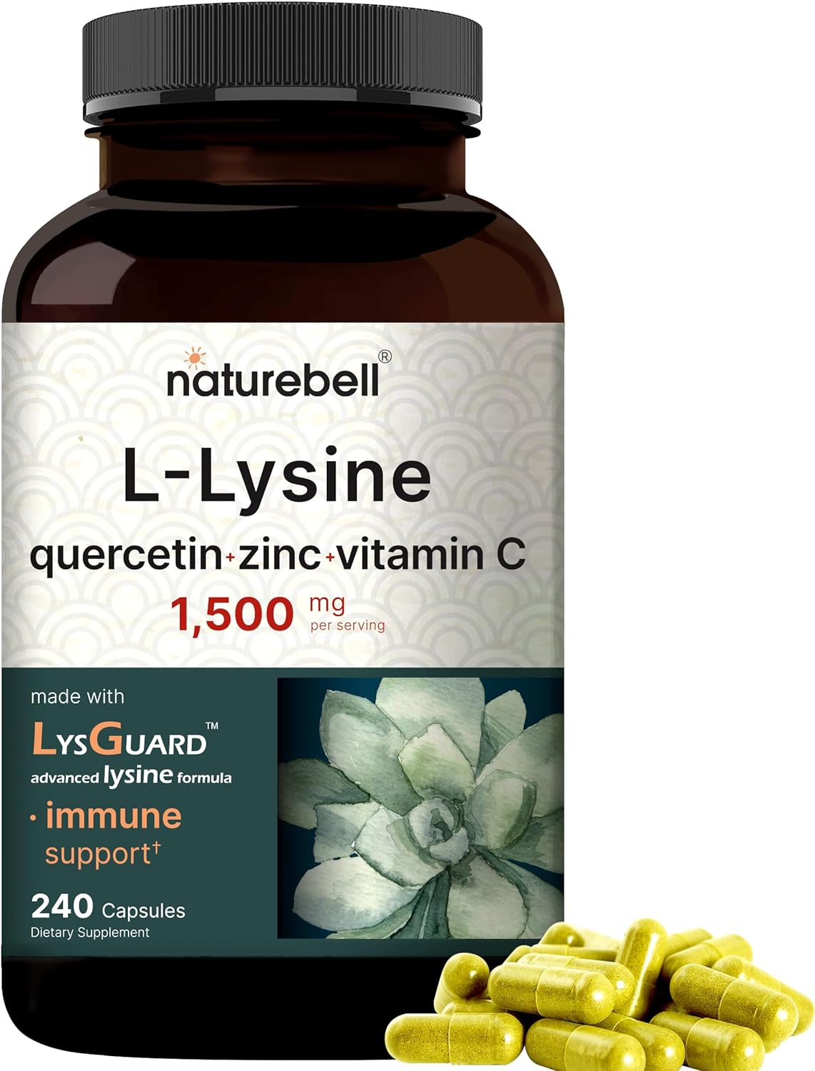 LISINA 1000 MG CON QUERCETINA 250 MG Y  VITAMINA C 200 MG 240 CAPSULAS NATUREBELL