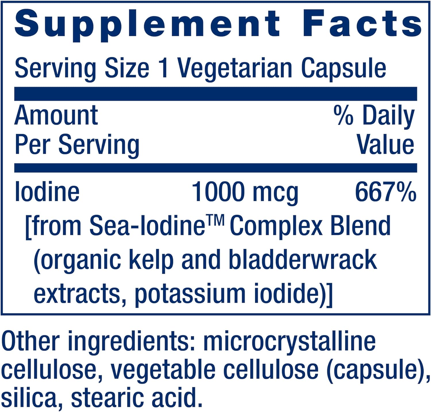 YODO DE MAR  1000 MCG 60 CAPSULAS LIFE EXTENSION SEA IODINE