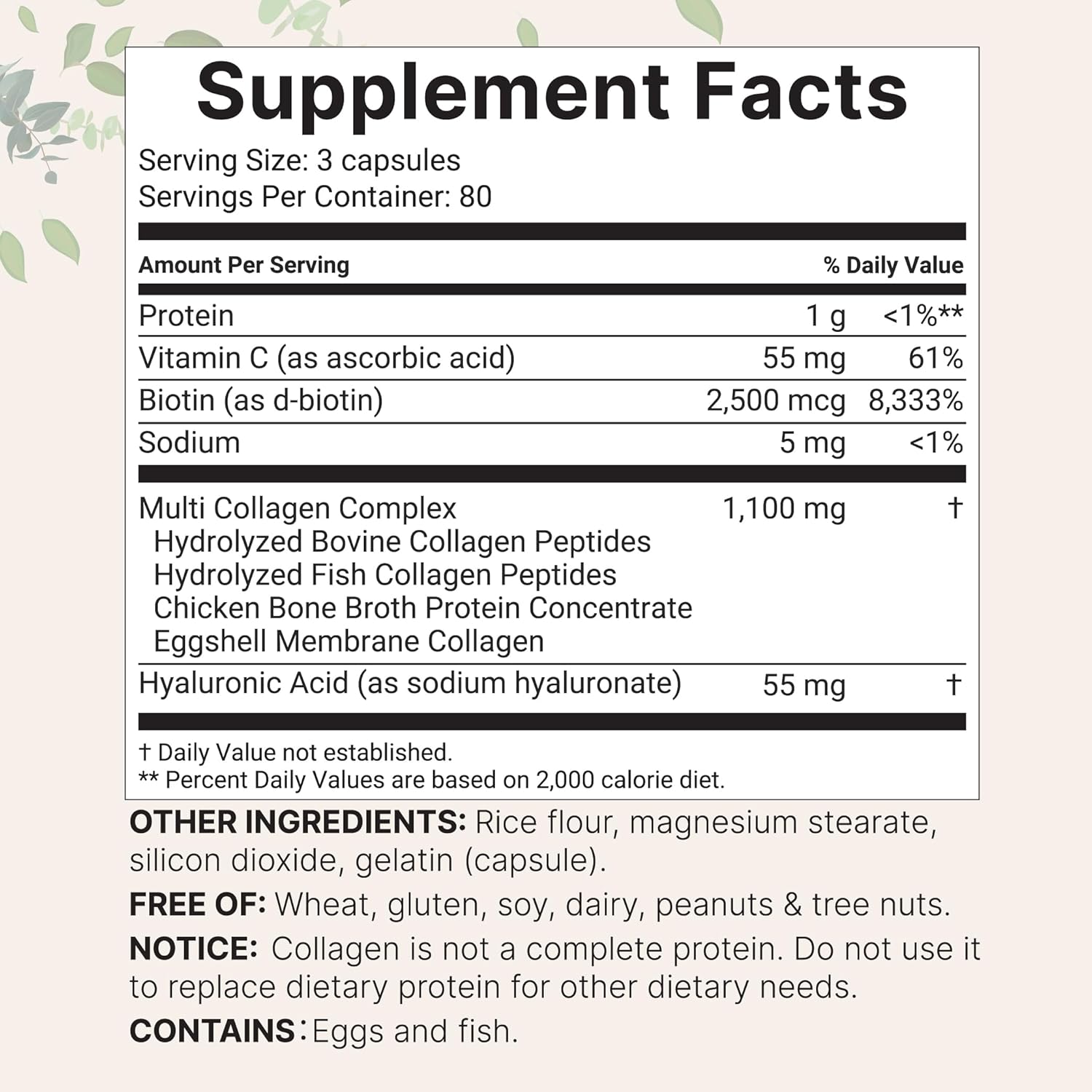 MULTI COLAGENO 1,100 MG MICROINGREDIENTS 240 CAPSULAS NO GMO